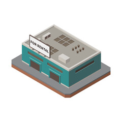 Storage Building Isometric Icon