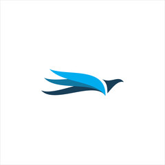blue bird wing logo design
