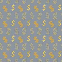 A repeat golden dollar sign pattern background image.