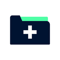 medical cross in folder documents line style vector illustration design