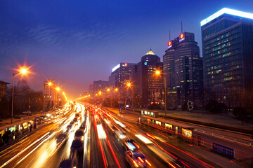 Fototapeta na wymiar Beijing Financial Street night view
