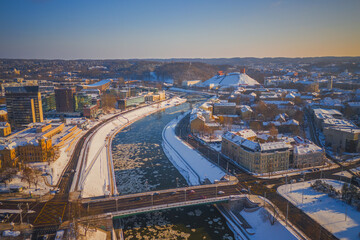 Aerial landscape of Vilnius town, Capital of Lithuania