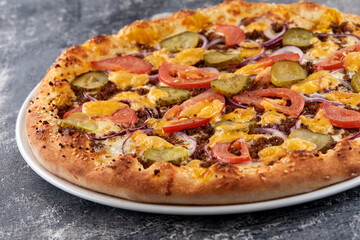 italian pizza on the white plate