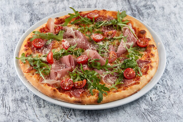 italian pizza on the white plate
