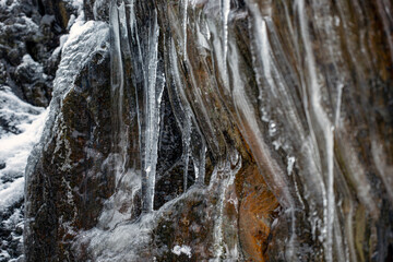 Fototapeta na wymiar waterfall in winter, nacka, 