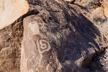 Sunny view of the beautiful landscape around Petroglyph Canyon Trail