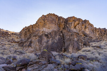 Sunny view of the beautiful landscape around Petroglyph Canyon Trail