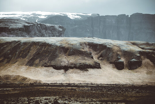 Beautiful landscape in Iceland in a moody atmosphere.