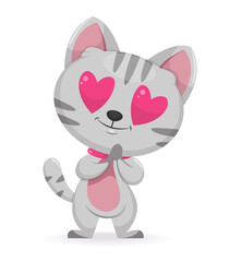 Happy Valentines day. Cute kitten
