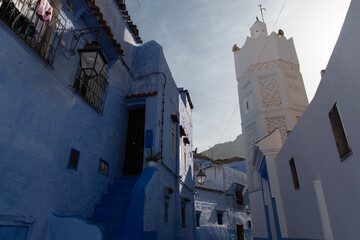 street in the old town in Chefchaouen, Morocco
