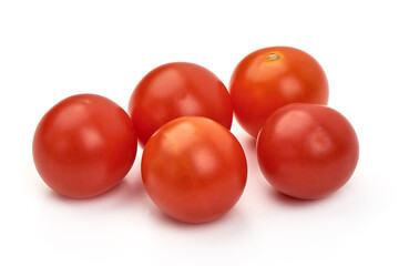 Fresh cherry tomatoes, isolated on white background