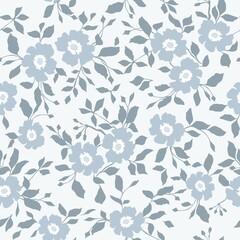 Seamless blue floral  background