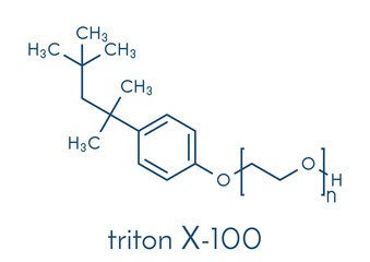 Triton x-100 detergent molecule. Skeletal formula.