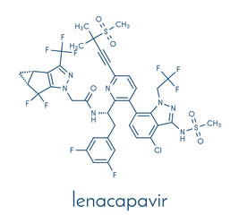 Fototapeta premium Lenacapavir antiviral drug molecule. Skeletal formula.