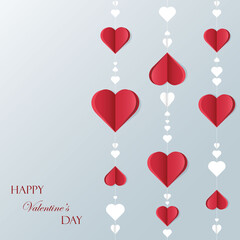 Valentine's day abstract background with cut paper heart.