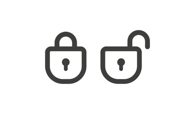 Lock icon in flat style. Security symbol vector illustration. Padlock open an closed.