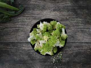 Romaneco broccoli in a bowl