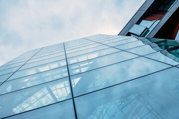 Fototapeta na wymiar Modern business center. Fully glass buildings
