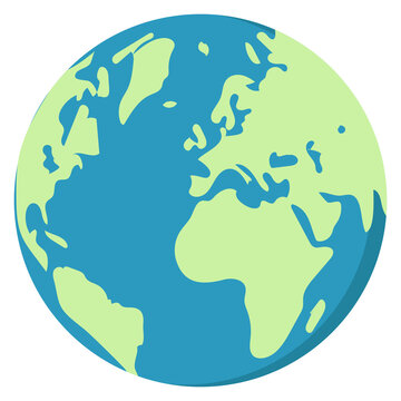 Vector Planet Eart Icon. Flat Planet Earth Icon