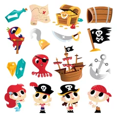 Papier Peint photo Pirates Ensemble d& 39 aventure de pirate super mignon