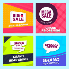 discount colorful template design. collection of discount banner templates for sale