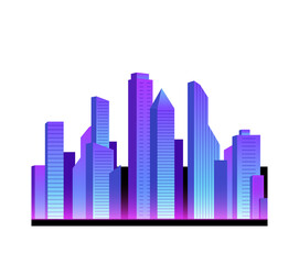 Realistic Neon City Icon