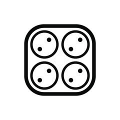 Flat design various black grey electrical outlet power socket types, icon set