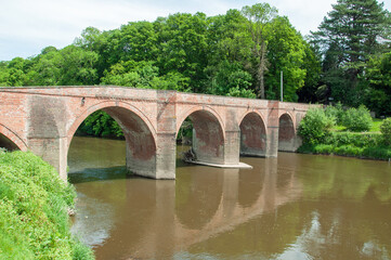 Fototapeta premium Bridge over the river Wye at Bredwardine, England.