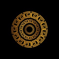 Luxurious logo design template, on a black background, suitable for restaurants, hotels, cafes, shops, fashion, beauty salons, etc. vector design