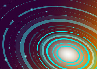 Abstract technology circles space gradient background vector