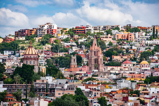 View of the historic center of colonial San Miguel de Allende, Guanajuato, Mexico
