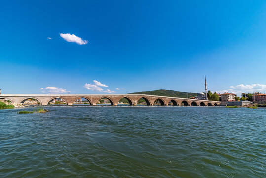 Koyunbaba Bridge in Corum. Osmancik and kizilirmak River