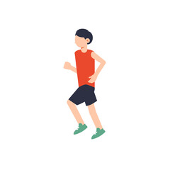 Fototapeta na wymiar Boy Jogging Illustration