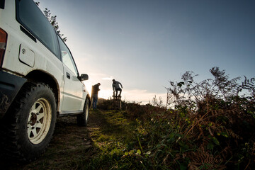 Two guys exploring with their off road cars © Dario