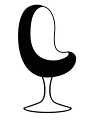 Swivel armchair - vector silhouette illustration for sign or logo. Swivel Chair Silhouette - Furniture for home and office, modern style. Pictogram or icon