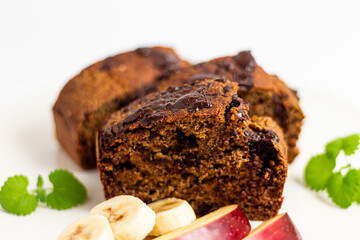Banana bread breakfast, gmo free, gluten free, vegan, vegetarian milk