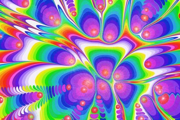 Psychedelic colourful rainbow blobby background