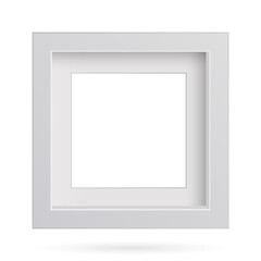 Presentation set square picture frame design with shadow on transparent background. 3D Board Banner Stand on isolated clean blank table Vector illustration EPS 10 for photo, image, text promotional