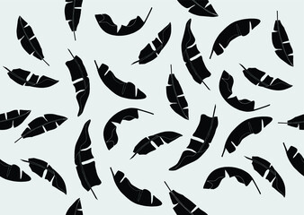 Drawing of banana leaf art with simple shapes. Abstract Art Designs for prints, covers, wallpapers, Minimalist and natural wall art. Vector illustration