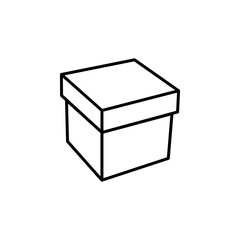 Box icon or logo in modern line style. High quality black outline pictogram for web site design and mobile apps. Vector illustration on a white background.