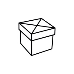 Box icon or logo in modern line style. High quality black outline pictogram for web site design and mobile apps. Vector illustration on a white background.