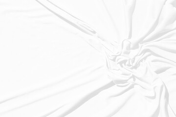 Top view Abstract White cloth background with soft waves.Wave and curve overlapping with different shadow of color,white fabric, crumpled fabric.
