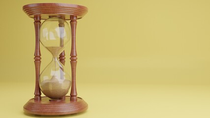 hourglass on a black background