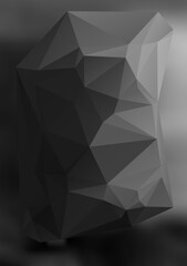 Design elements Business templates presentation. Easy editable vector illustration EPS 10 layout for brochure, monohrome triangle 3d effect crystal lattice on black white gradient grey background