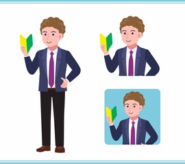 Young man in an afro hair suit_B