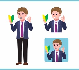 Young man in an afro hair suit_B