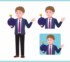 Young man in an afro hair suit_B