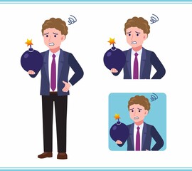 Young man in an afro hair suit_B