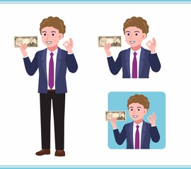 Young man in an afro hair suit_B