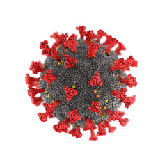 Representation of a corona virus particle, trigger of severe acute respiratory syndrome - 3d illustration